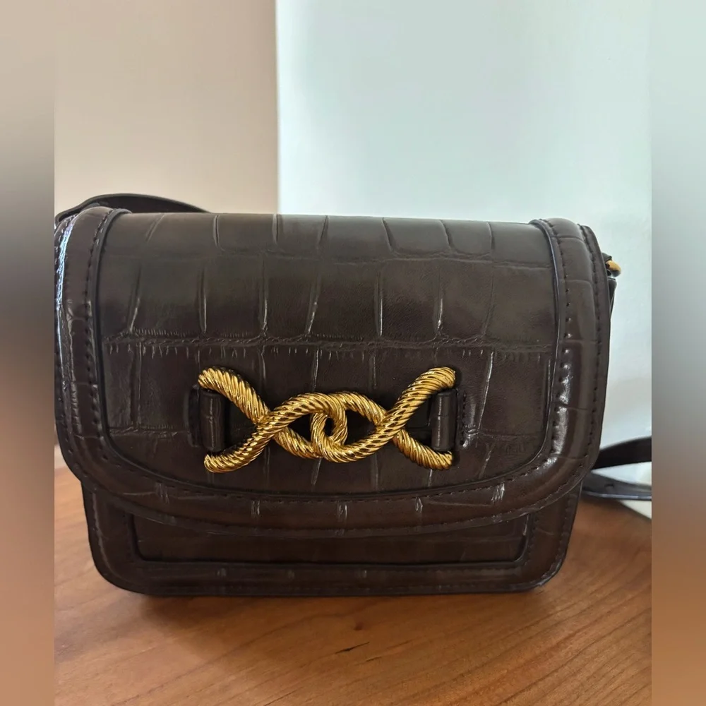 Zara Elegant Brown Leather Crossbody Bag - Picture 12 of 12